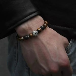 Men's Fashion tiger eye stone  beaded bracelet